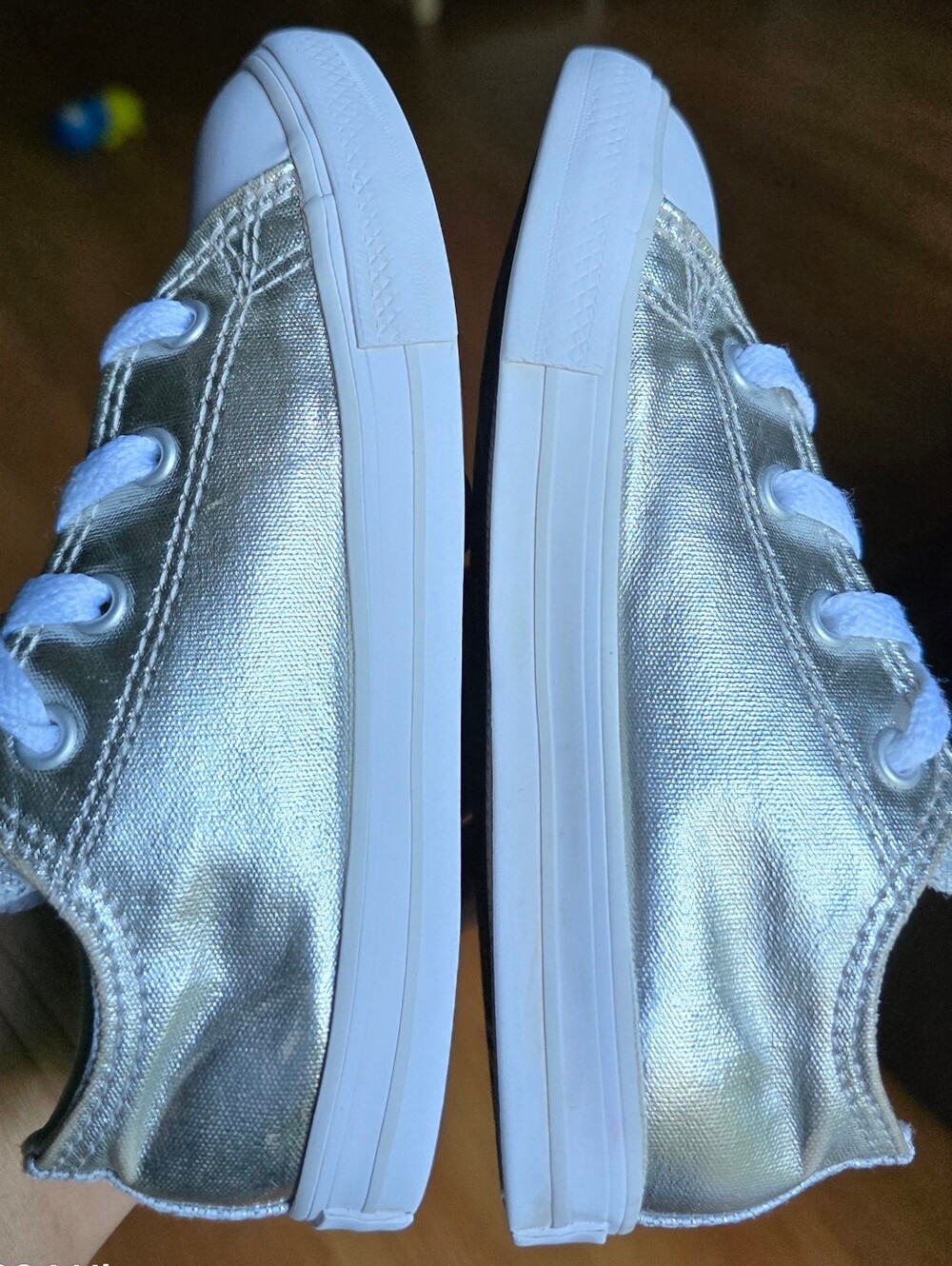 Sz 10 Toddler Girl's CONVERSE CTAS DAINTY LUCKY METALLIC Casual Shoes - Picture 4 of 8